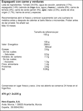 Tarro Hero Solo espaguetis 235g pack 2