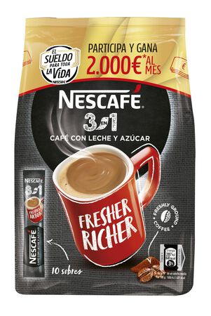 Café soluble con leche y azúcar Nescafé 10 sobres