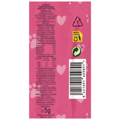 Alimentaci&oacute;n para gato Snack Meque 50g pollo e h&iacute;gado