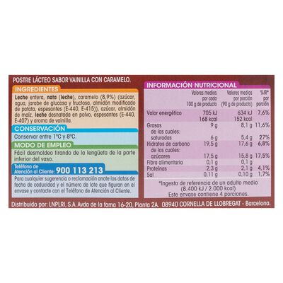 Panacotta con caramelo Alipende 4 uds