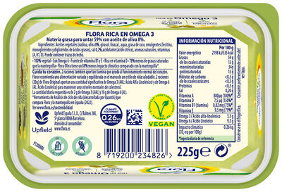 Materia grasa oliva para untar Flora 225g