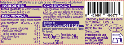 Filete anchoa en aceite de oliva bajo en sal Alipende 28g