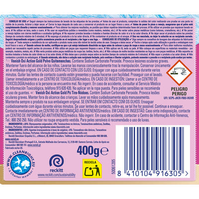 Quitamanchas en polvo Vanish 400 gr Gold