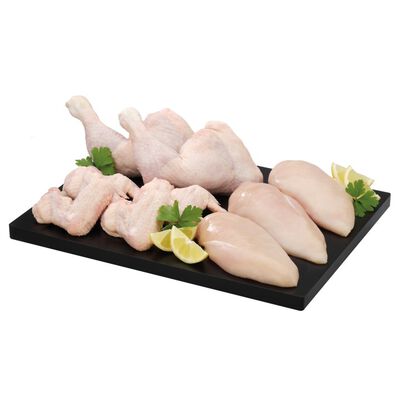 LOTE de pollo 1 kg pechugas + 1 kg de traseros + 1 kg de alas