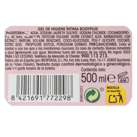 Jabon íntimo Bodyplus 500ml