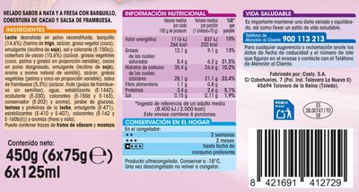 Helado cono Alipende 6 uds nata y fresa