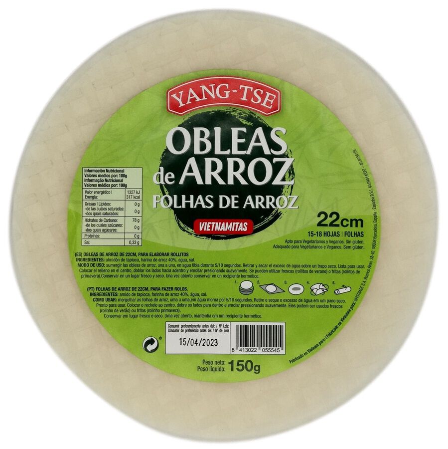 Obleas de arroz Yang Tse Vietnamit 150g 22cm