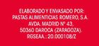 Macarrón rayado Alipende 500g con vegetales