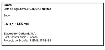 Cava seco benjam&iacute;n Codorn&iacute;u 3 uds