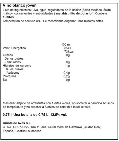 Vino Blanco Ecum 75cl Chardonnay