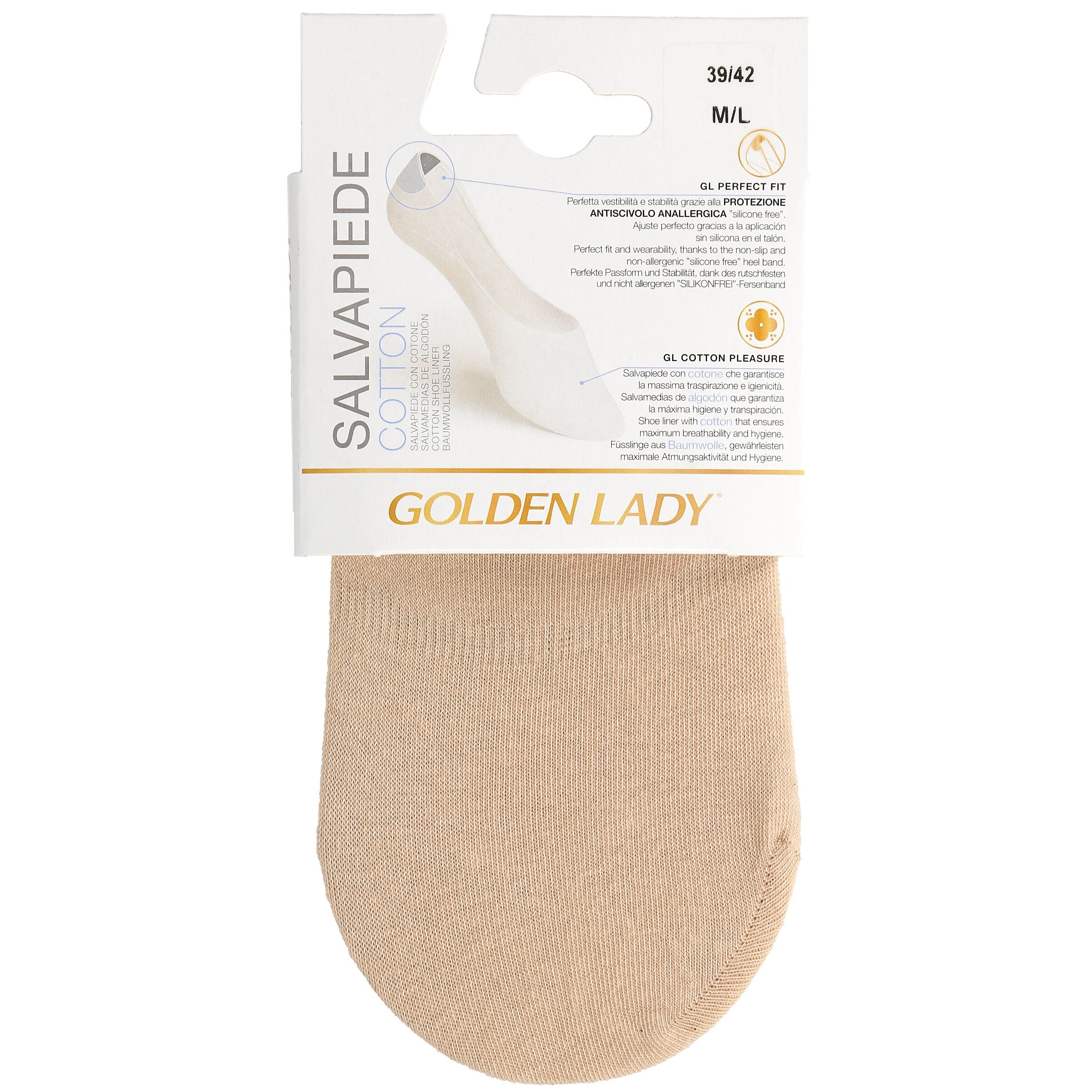 Salvapies algodón Golden Lady T-G 2 unidades Natural