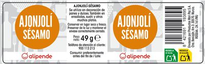 Sésamo ajonjoli Alipende 49g