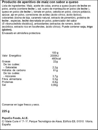 Snacks de ma&iacute;z Doritos Tex-mex 225g