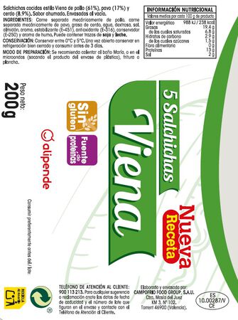 Salchicha viena Alipende 200g pack 2 uds