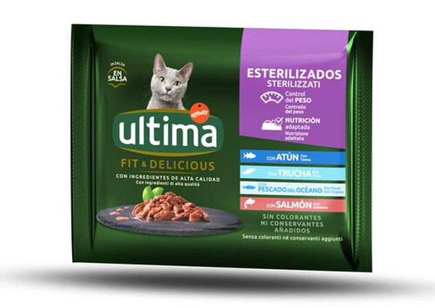 Comida húmeda gato Ultima Fit & Delicious pescado pack 4