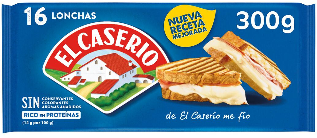 Queso fundido en lonchas El Caserío 16 uds