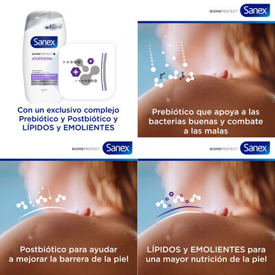 Gel de ducha o ba&ntilde;o Sanex BiomeProtect Atopiderm Nutri Repair 550ml