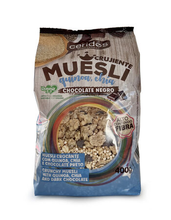Muesli crujiente con quinoa chia y chocolate negro Cerides 400g
