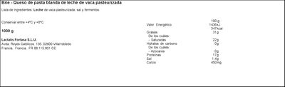 Lote: 250gr Jamón horno ahumado+250gr Queso Brie