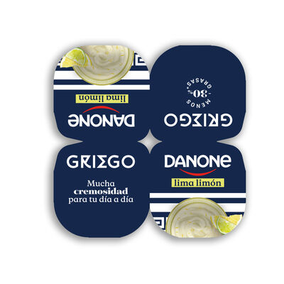 Yogur estilo griego Danone pack 4 lima lim&oacute;n