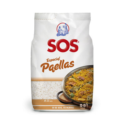 Arroz especial para paella SOS, paquete 1 kg