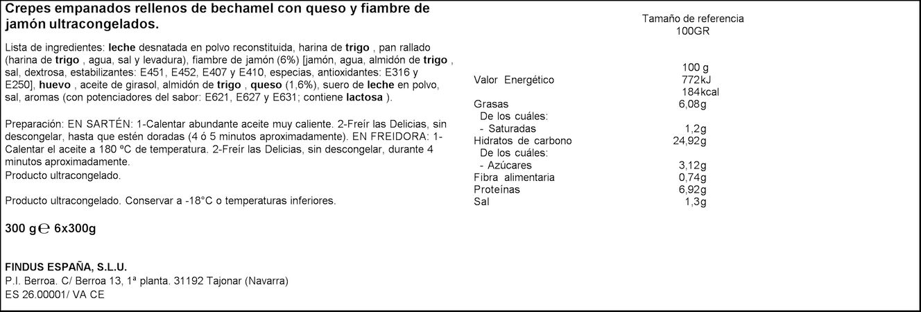 Delicias La Cocinera 300g jamón y queso