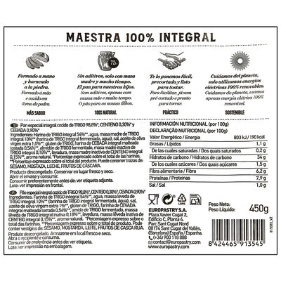 Hogaza integral 100% Maestra 450 gr