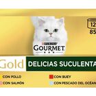 Alimento húmedo para gato gourmet Gold pack 12 deliciosas suculentas