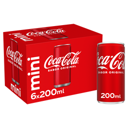 Refresco Coca-Cola Sabor Original mini lata 20cl pack 6