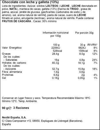 Chocolate con leche Jungly Nestlé 90g