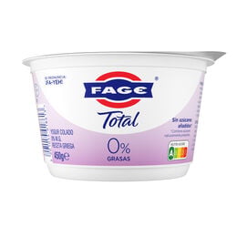 Yogur colado sin azúcar añadido receta griega Fage 0% materia grasa 450g