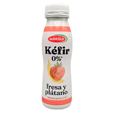 Kéfir líquido 0% fresa y plátano Margui 250g