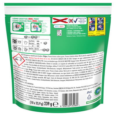 Detergente c&aacute;psulas Lenor Ariel Pods 10 lavados quitamanchas