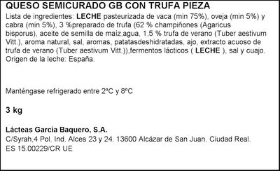 Lote: 250gr queso mezcla semi +250gr queso mezcla semi trufa