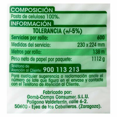 Rollo multiusos 600 servicios Lanta