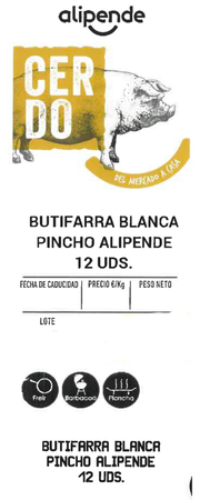 Butifarra pincho Alipende 300g aproximadamente