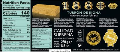 Turr&oacute;n de Jijona 1880 250g