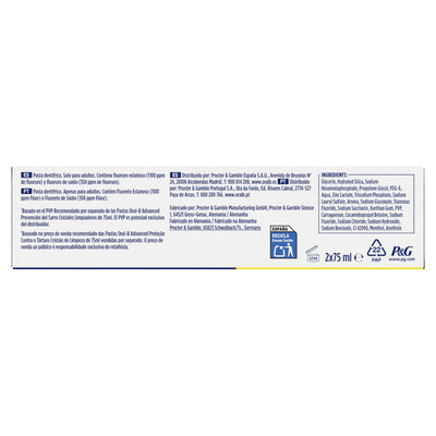 Pasta dental Oral-B 75ml p2 prevenci&oacute;n del sarro