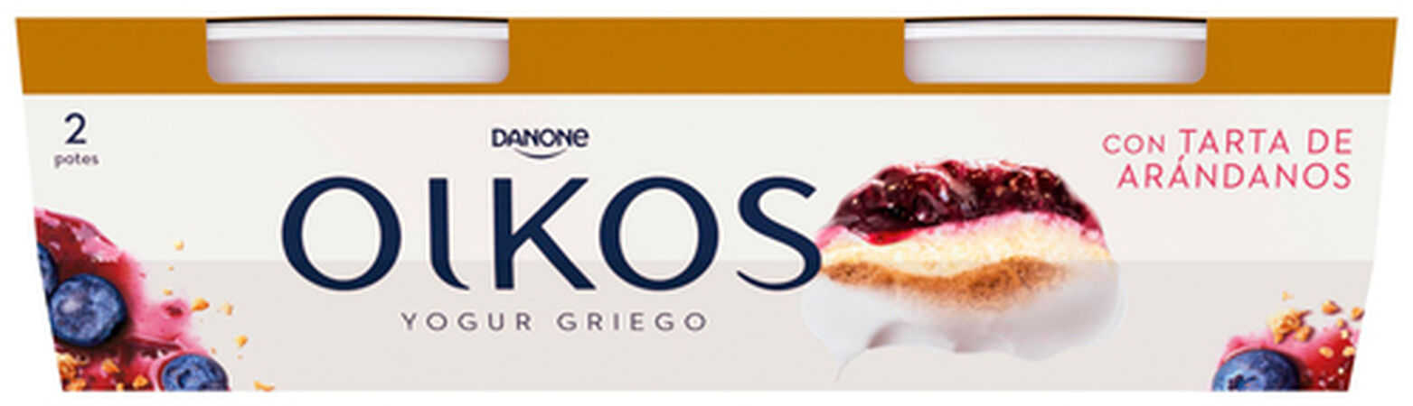 Yogur estilo griego Oikos pack 2 tarta de arándanos