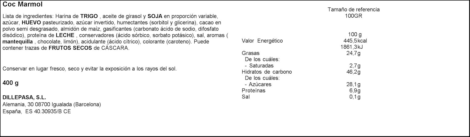 Bizcocho mármol 400g