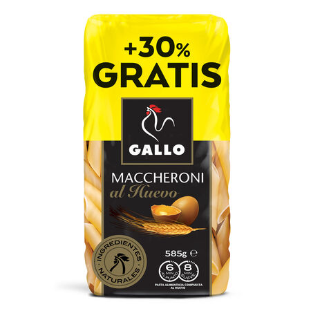 Maccheroni al huevo Gallo 450g + 30%