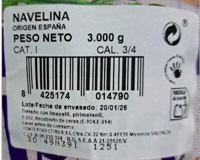 Naranja de mesa bolsa 3kg