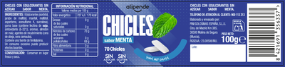 Chicle Alipende sin az&uacute;car bote 98g menta