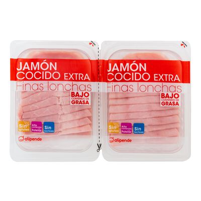 Jamón cocido en lonchas Alipende pack 2x200gr + 50gr