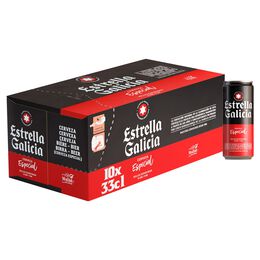 Cerveza rubia especial Estrella Galicia pack 10 latas 33cl