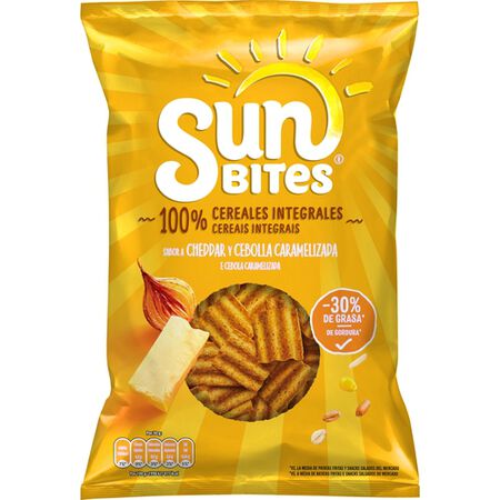 Snack multicereales cheddar y cebolla Sunbites 95g