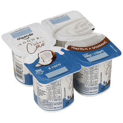 Yogur pack 4 con sabor a coco Alipende