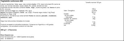 Tagliatelle carbonara refrigerado Rana 407g