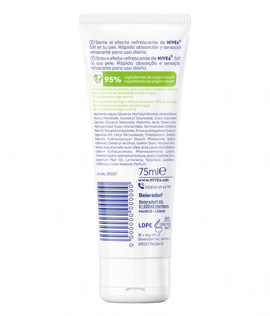 Crema corporal Nivea 75ml soft hidratante refrescante