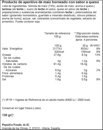 Snack de maíz cheetos 130g pelotazos